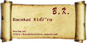 Bacskai Klára névjegykártya