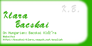 klara bacskai business card